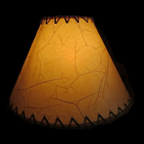 CRACKLE 14" LAMP SHADE WITH SUEDE LACING