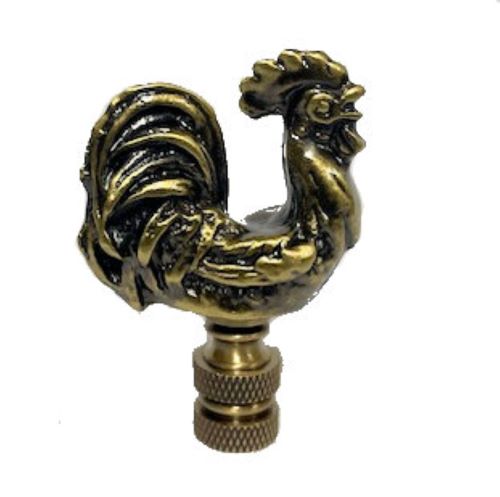 ROOSTER ANTIQUE BRASS FINIAL